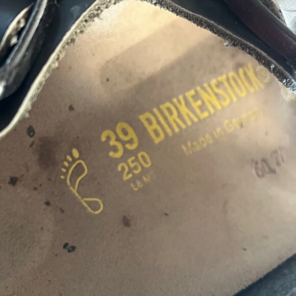 Birkenstock‎ Arizona 39 Black Soft Leather With Heel Strap *Worn See photos - Picture 7 of 11